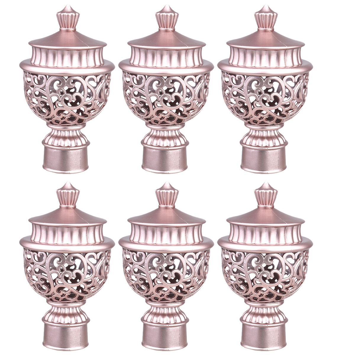 Curtain Rod End Decorative Finial Cap Pole Hollow Plug Rail Hole Fittings Bracket Caps Ends Closing Window Fitting Rods: Red