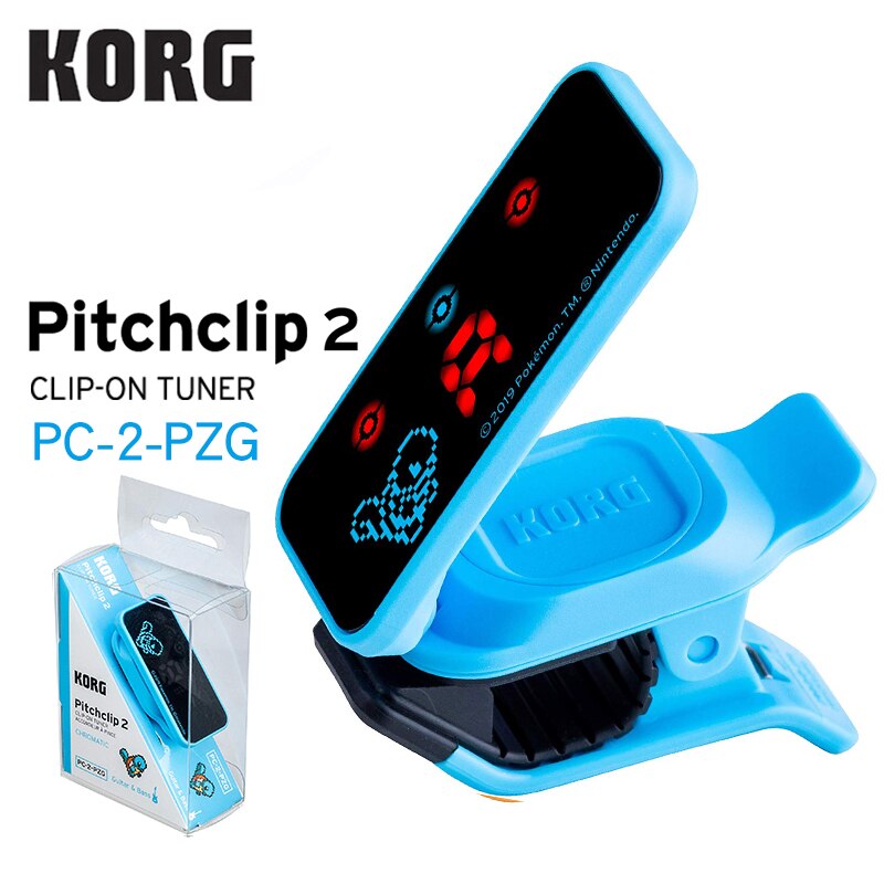 Korg pitchclip pc -1 pc-2 pc1 pc2 ultrabærbar lavprofils gitartuner kromatisk tuner - ultrabærbar - kan enkelt brettes: Pc2- blå