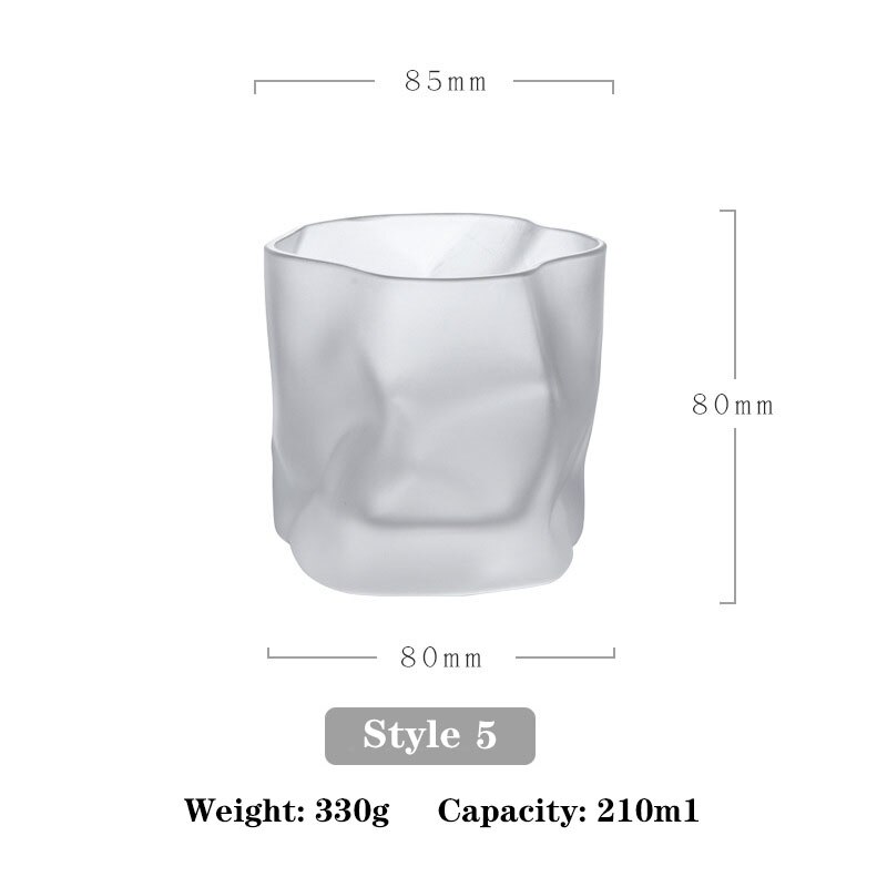 Japanese-style Twisted Gold Rim Glass Wine Glasses, Irregular Glasses, Suitable for Cold Drinks, Juice, Beer, Whiskey,: Style 5