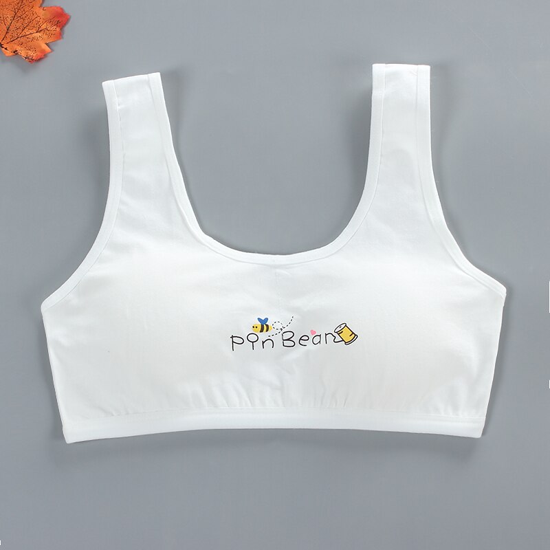 Jenter bh undertøy låve tenåringetone tenåringe ung sport bomull/spandex stor jente bh 12-18y trening trådløs: Bai