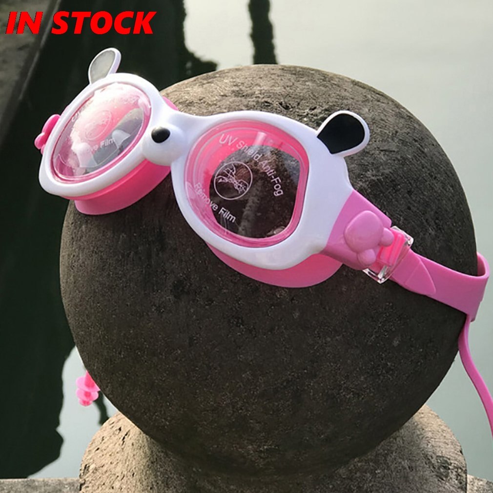 children swimming goggles lcute panda Anti-fog children swimming goggles wide-angle mirror for children Neutral / kids