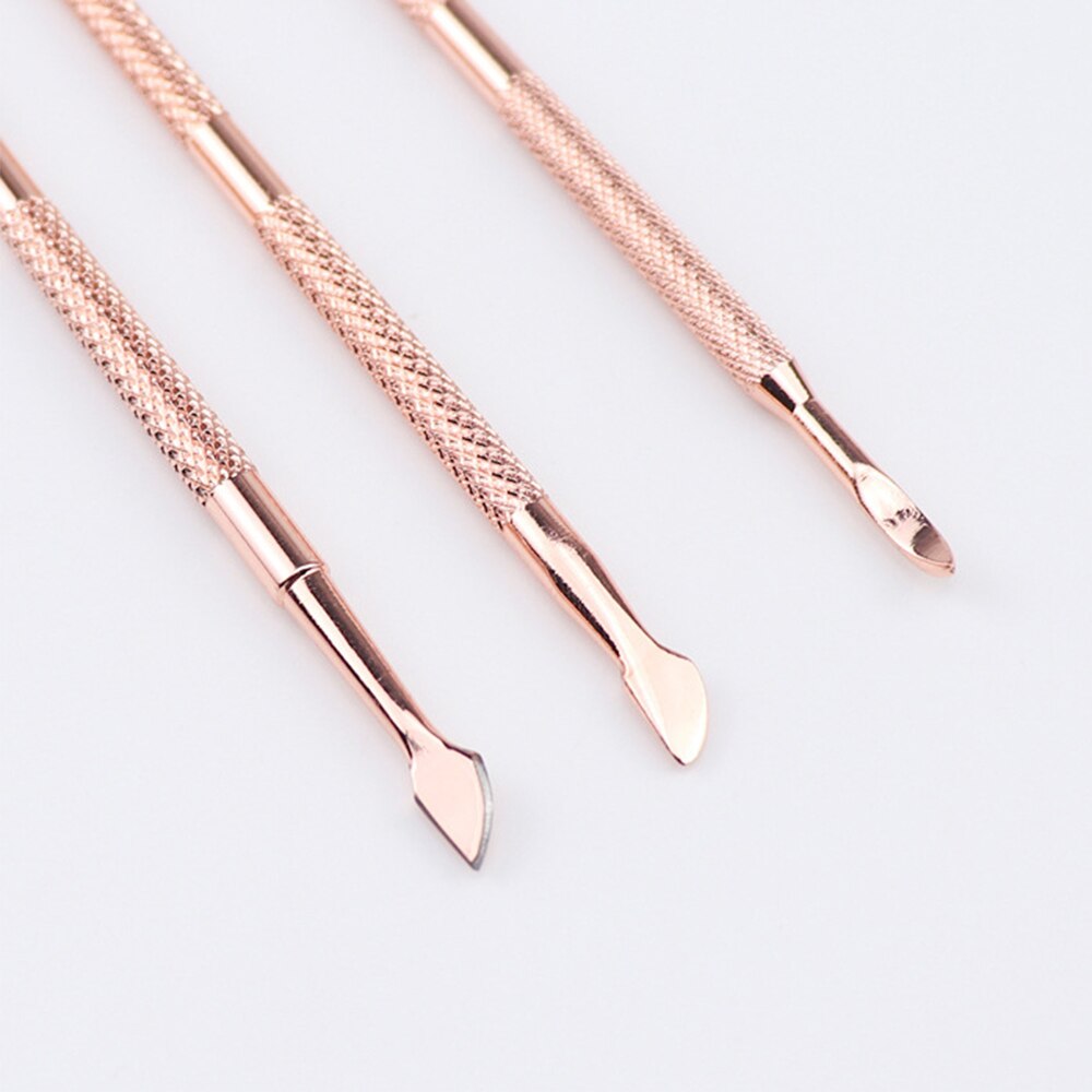 1/3pcs Gold Stainless Steel Pusher Nail Tools Pedicure Manicure File Dead Skin Push Cuticle Remover Nail Art Care Tool