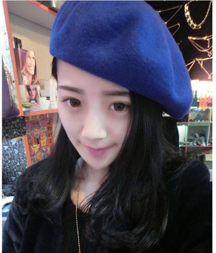 Kvinnor ull basker hatt söt enfärgad stilfull varm hatt