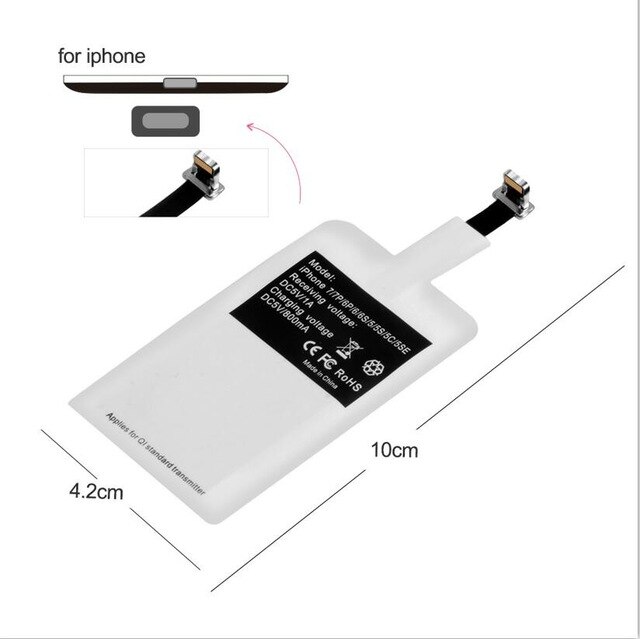 Chargeur sans fil cristal chargeur récepteur Pad adaptateur pour iPhone 11 Pro X XS MAX XR 8 pour android MicroType C Qi-appareil compatible: for iphone