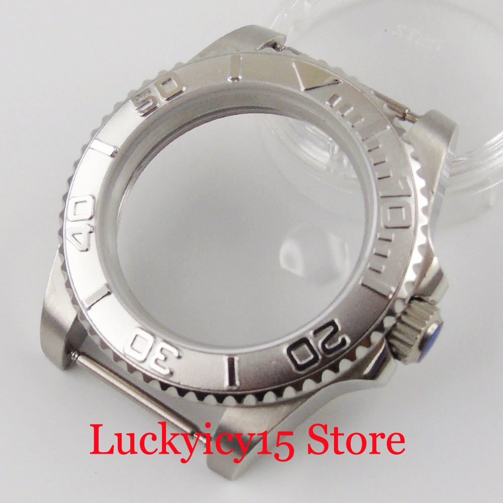 Fit NH35 Beweging Rvs 40Mm Horloge Case Legering Bezel Sapphire Crystal Glas Backcover
