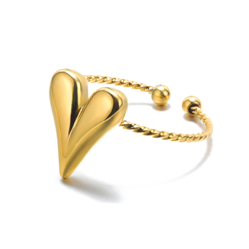 Palmenblattförmige ringe für damen, edelstahl, zirkonia, verstellbarer fingerring, partyschmuck, Schmuckstück femme: verrotten