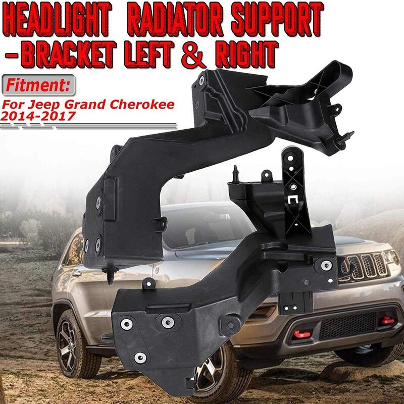 AOUTTUOA Front Headlight Bracket Support 2Pcs Fit for Jeep Grand Cherokee 2014-2021, Replace 68328703AB 68328702AA CH1042117 CH1043117 Driver and Passenger Side Headlight Bracket Mount Retainer
