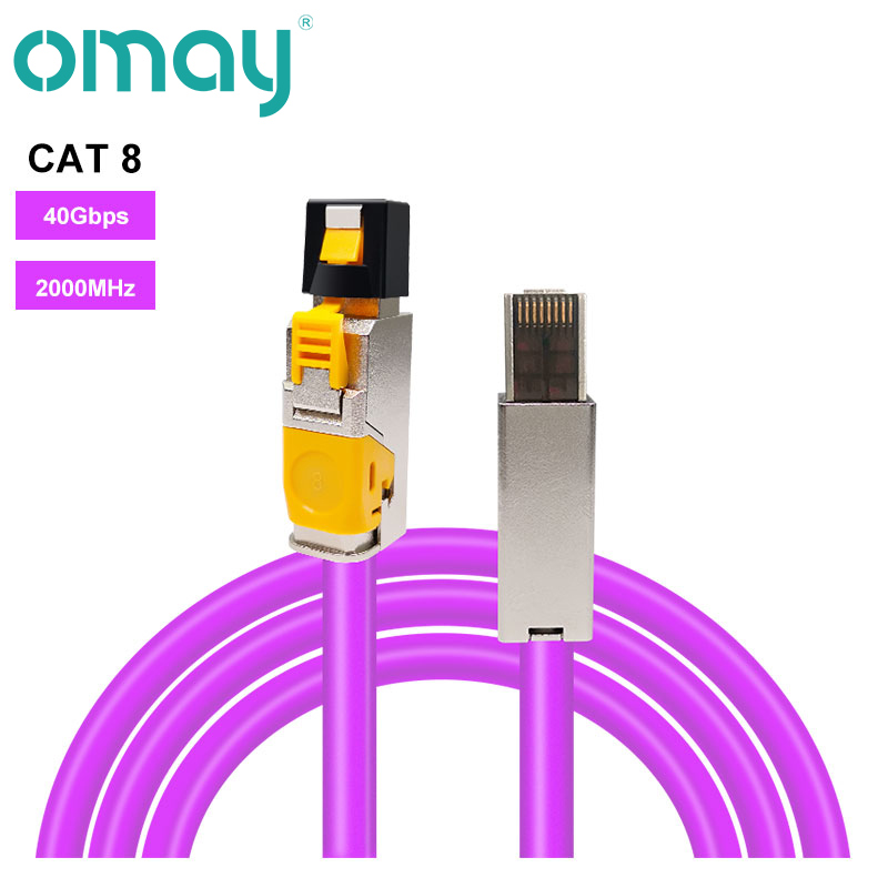 Cat8 Ethernet Patch Cable S/FTP 22AWG Screened Solid 2000Mhz (2Ghz) Up to 40Gbps Future 5th-Gen LAN: CAT8 Purple / 5m