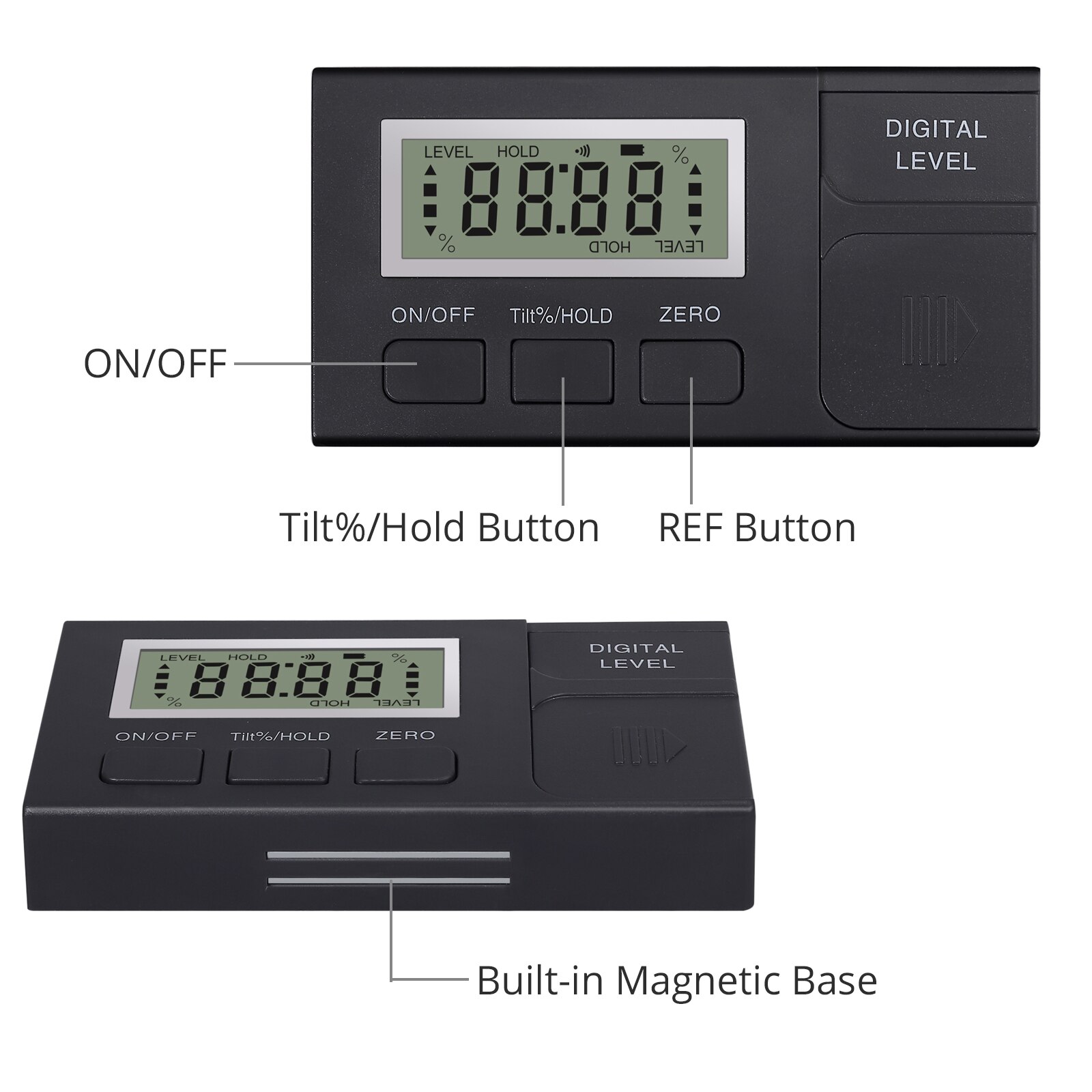 Proster Digital Angle Finder Miter Saw Protractor Digital Level Box Electronic Inclinometer 360° Magnetic Base Measuring Tools