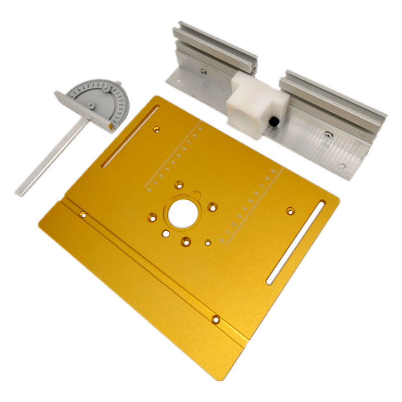 Aluminium Router Table Insert Plate for Woodworking Benches Table Saw Trimmer Engraving Machine With Miter Gauge Guide