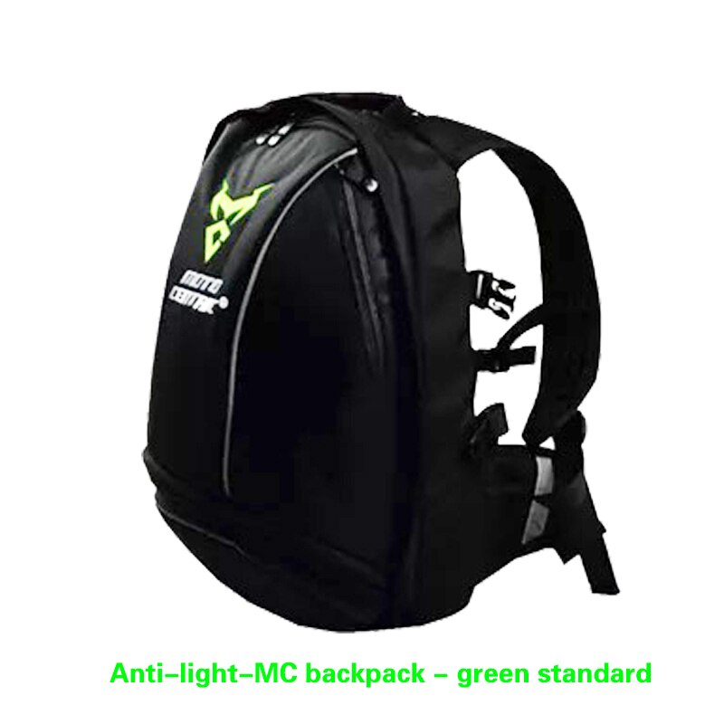 Bolsa trasera para motocicleta, mochila multifuncional duradera para asiento trasero de motocicleta, de alta capacidad, nueva: green logo