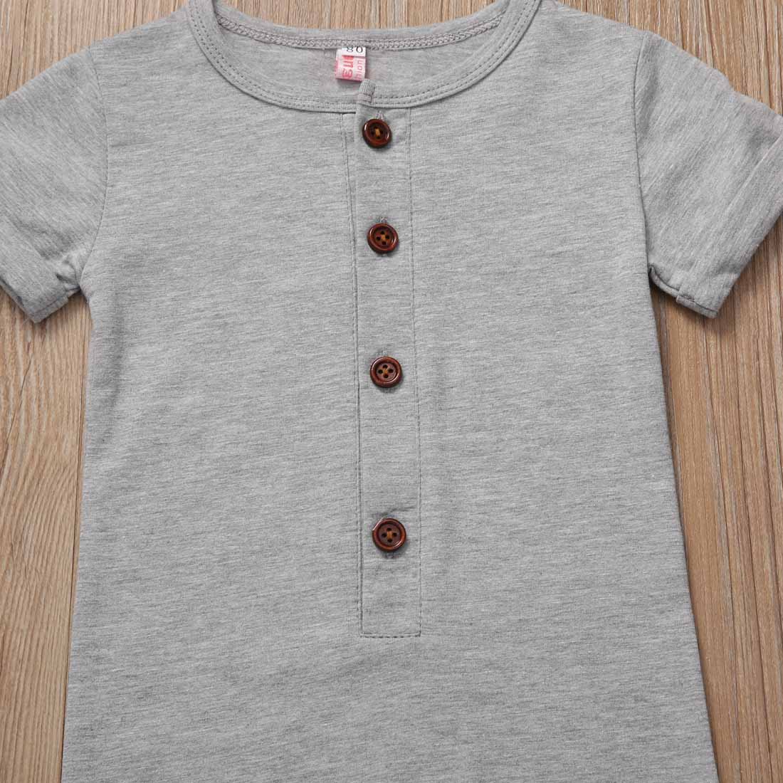 Pudcoco Newborn Toddler Baby Boy Girl Romper Solid Jumpsuit Clothes Outfits 0-24M SS