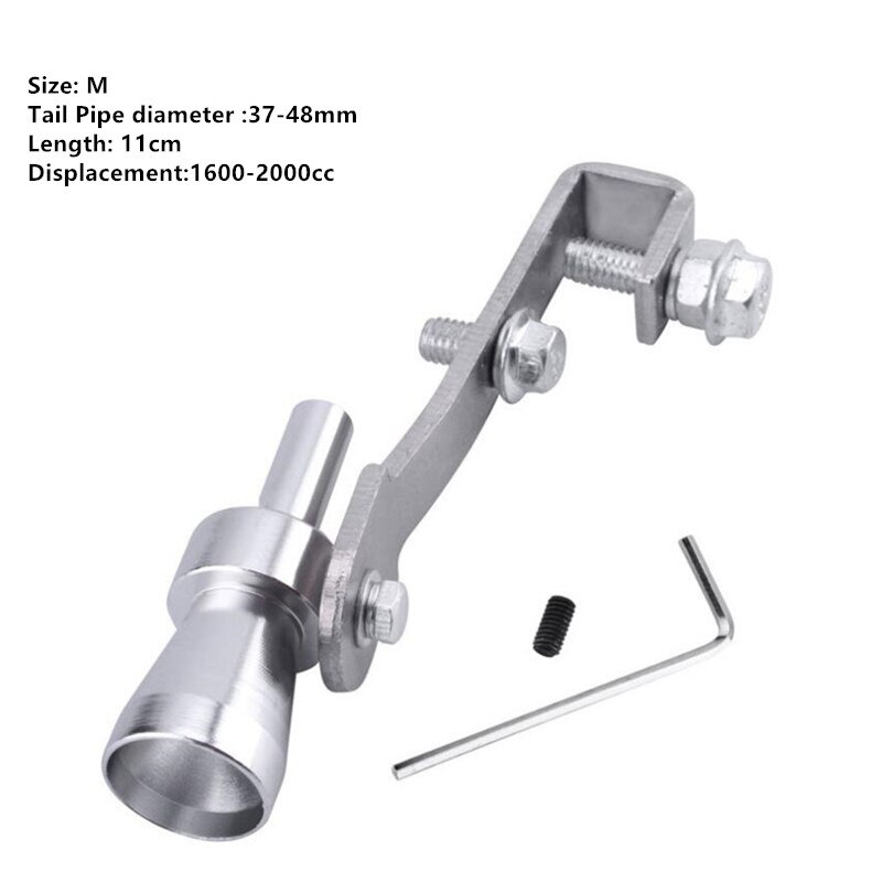 Car Turbo Sound Muffler Exhaust Whistle Pipe For suzuki samurai dacia duster alfa romeo 159 ford mondeo mk3 alfa romeo bmw e87: Silver-M