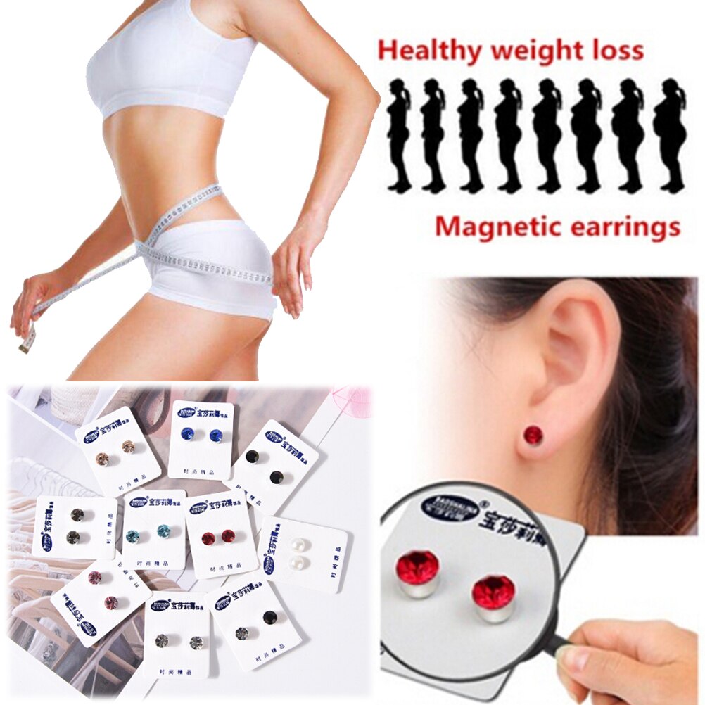 1 paar Gesunde Gewicht Verlust Ohrringe Bio Abnehmen Stimulierung Akupunkturpunkte Zucht Ohrring Magnetische Therapie Magnet in Ohr SehvermöGen