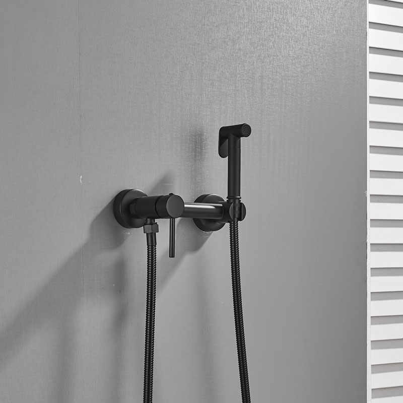 Zwart Bidet Kraan Messing Douche Tap Wasmachine Mixer Moslim Koud En Warm Verstelbare Installeren Douche Spuitkop Hoge Druk
