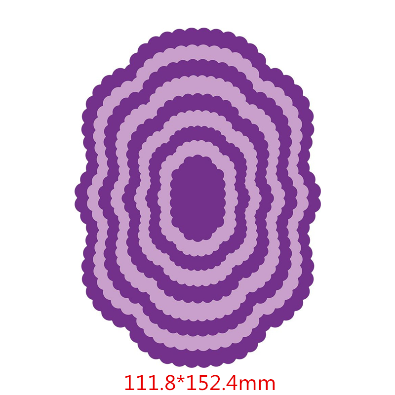 Nestet hjerte sirkel oval firkantet ramme sett metall skjærematriser til scrapbooking gjør-det-selv-album papirkort lage dekorasjon: H3715