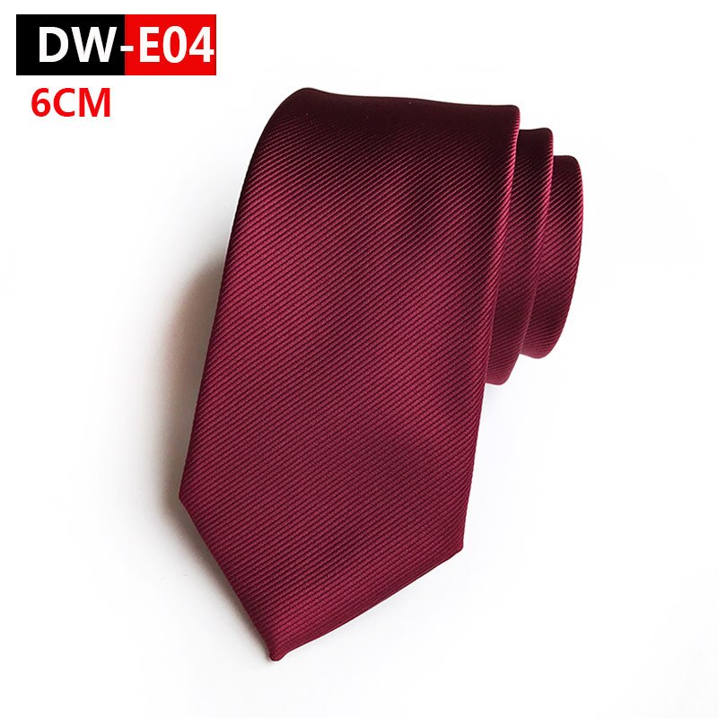 Corbatas de seda de tejido Jacquard para hombre, corbatas de Color liso, vino, Azul, Negro, morado y plata, 6cm, 100%: DW-E04