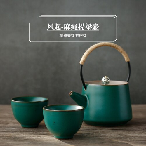 3 stykke sæt stentøj keramik pot pot tekande keramik husholdning puer pot te maker kung fu te sæt tekop: 4