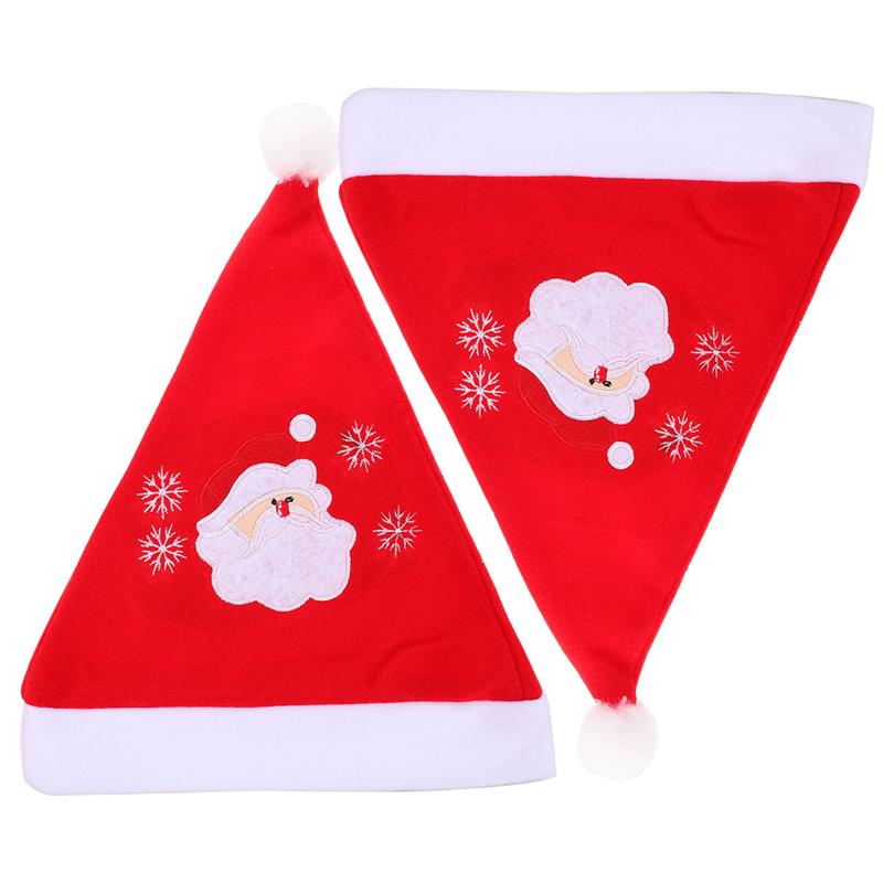 2 Stuks Zachte Kerst Hoeden Jaar Kerstman Hoeden Kerst Decors Kerst Kind Volwassen Hoed: Assorted Color