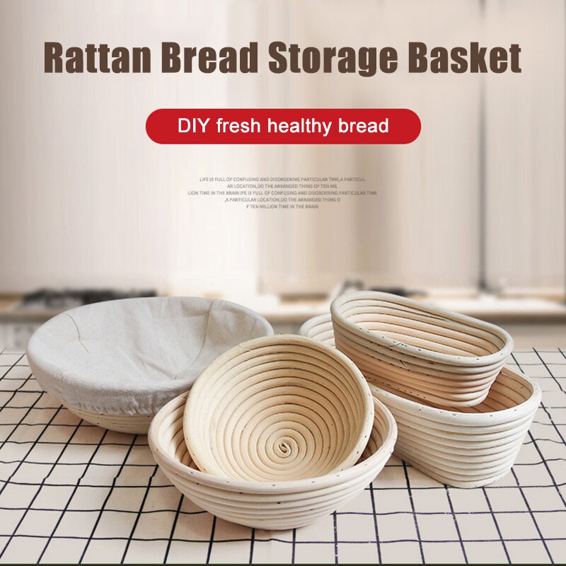Round Banneton Dough Rising Rattan Bread Proofing Baskets for Home Baking USJ99