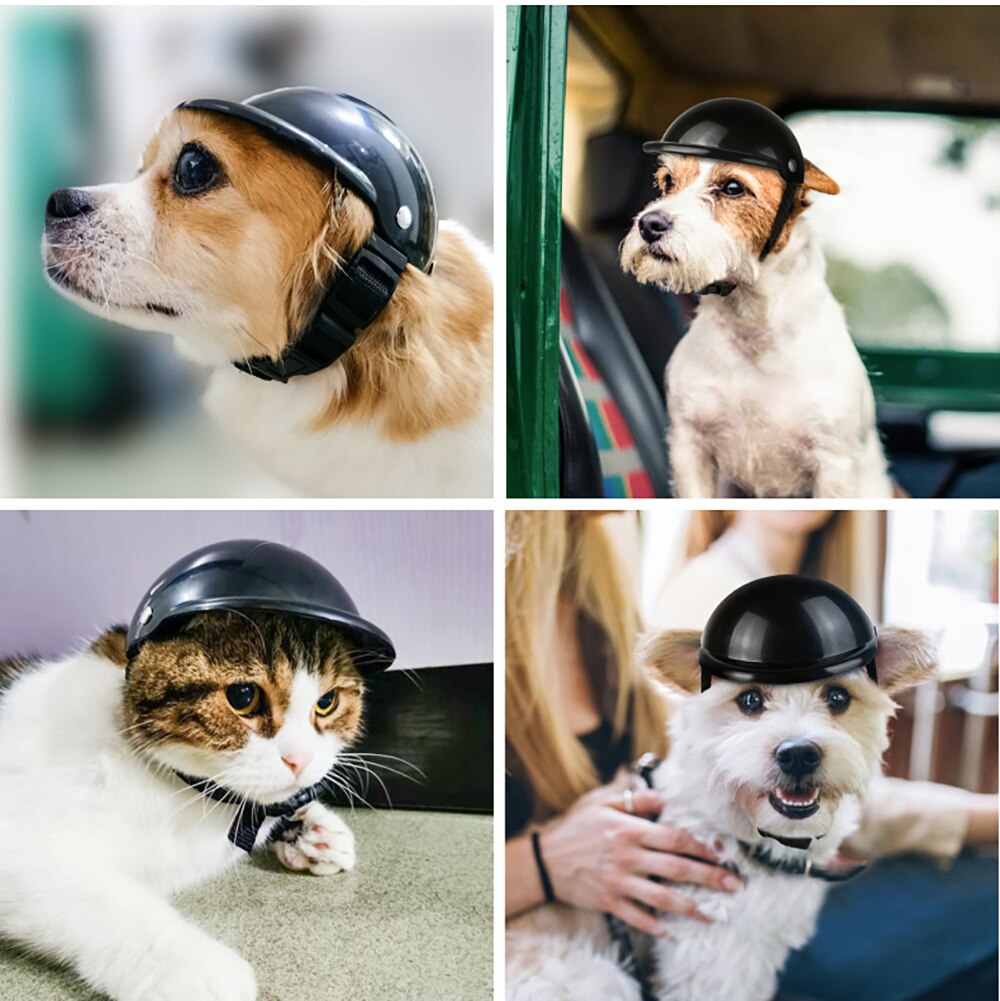 Morsom kjæledyr hatt hund hjelm motorsykkel abs lokk til små mellomstore hunder katter fransk bulldog sommer tilbehør bursdagsfest kostymer