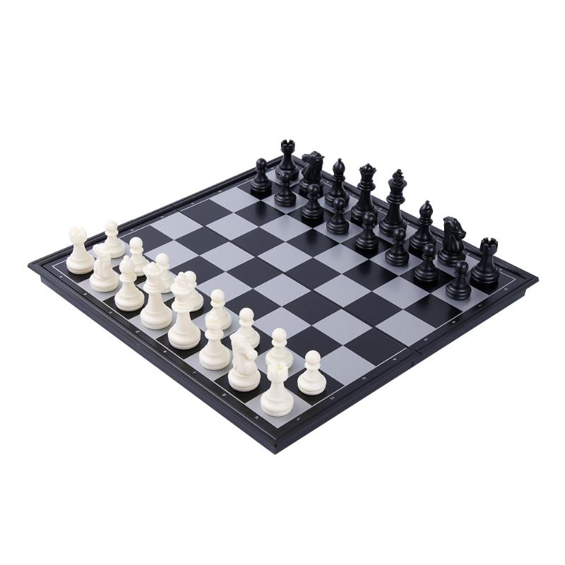Jeu d'échecs pliant magnétique jeu d'échiquier Portable jeu d'échecs noir blanc
