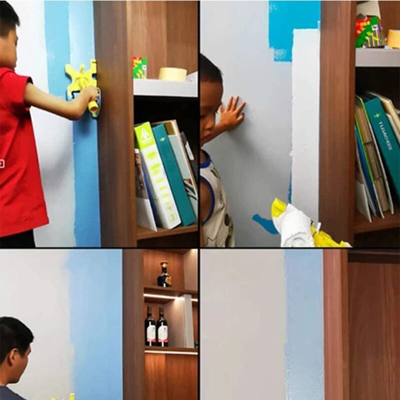 Pole Mountable Paint Edger with Roller and Adjustable Brush, Handheld Paint Edger,Wall Brushing Tool