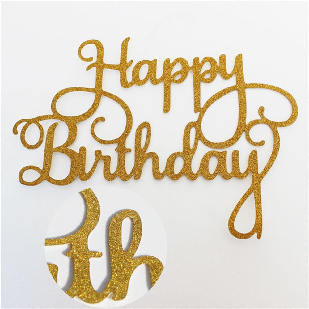 DIY Dessert Decor Confetti Balloon Cake Insert Cake Topper Cupcake Flag Happy Birthday