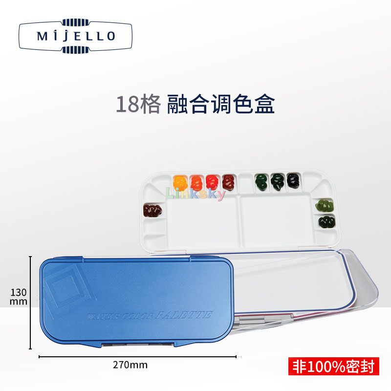 Mijello – Palette aquarelle à Fusion étanche à l&#39;air, Palette à double usage, étanche à l&#39;air, offre une variété de puits, pour les professionnels: MWP-3018B