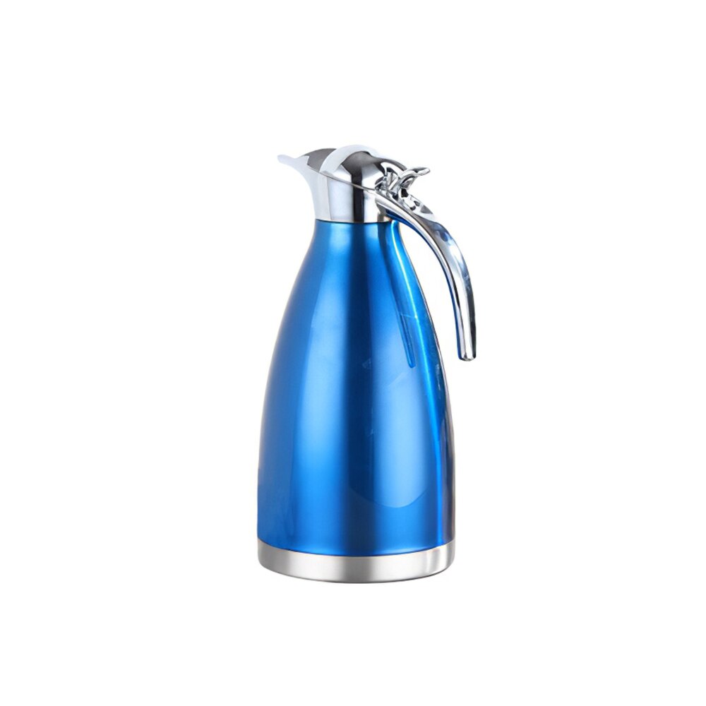 Grote Roestvrijstalen Thermische Fles Koffie Carafe-2L Dubbele Wand Geïsoleerd Thermosflessen Thermoskan Water Pot Reizen Kinderen: Blauw