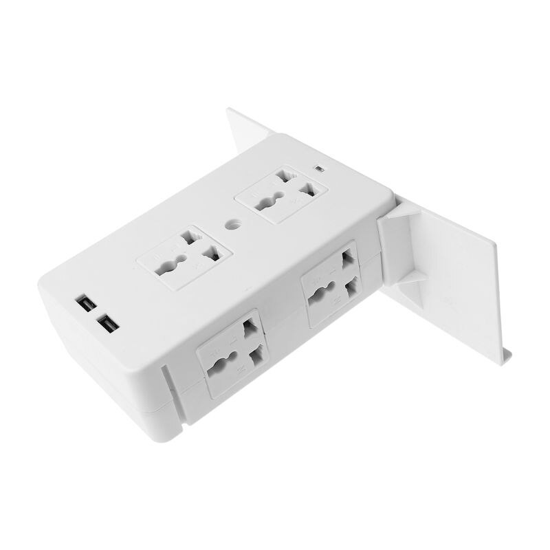 Wall Outlet 6 Electrical Outlet Extenders 2 USB Charging Ports Removable Built-In Shelf UL Li 8 Port Surge Protector