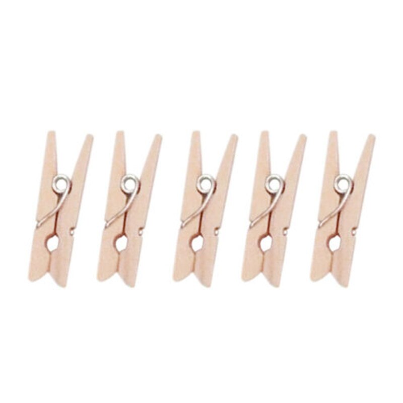 Mini broche de madera Natural para ropa, 50 Uds. X25 mm, papel fotográfico, pinzas para ropa, Color madera, artesanía, postal, decoración, Clip de pared de fotos