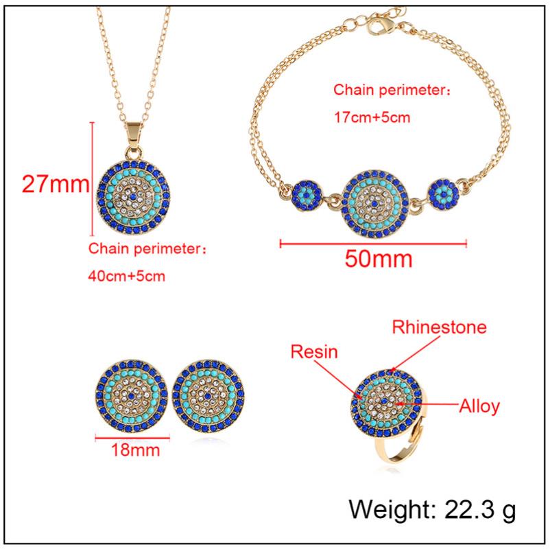 5pcs/set Jewelry Necklace Micro Pave Zircon Turkish Evil Eye set