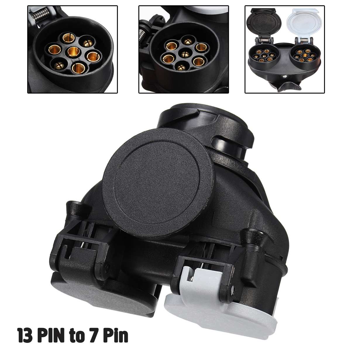 13 Pin To 7 Pin Double-head Connector RV Trailer Power Connector Plug Socket Connector