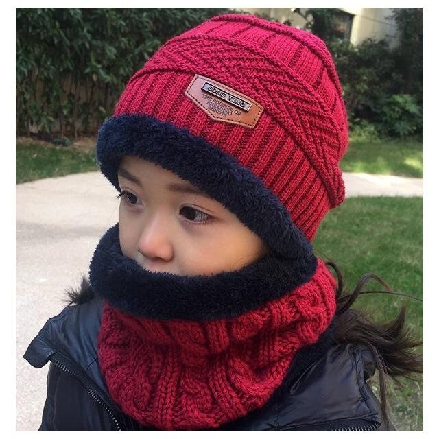 Conjunto de gorro de invierno para niños y niñas, bufandas, gorras gruesas y collares, gorros de bebé bonitos de 1 a 10 años, otoño