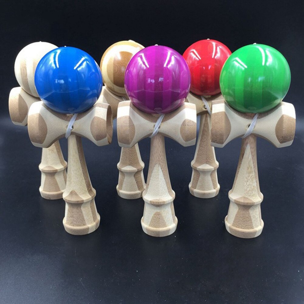 Bamboe kendama speelgoed bamboe kendama behendige jongleerbal speelgoed voor kinderen volwassen kleuren willekeurig kerst speelgoed