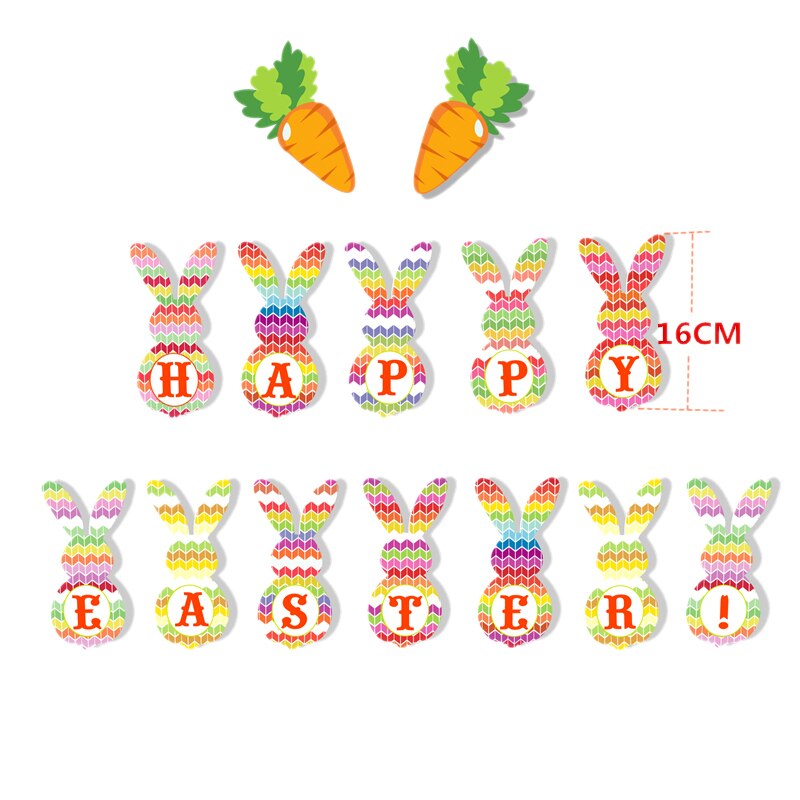 Creatieve Pasen Decoraties Banner Bunting Bunny Eieren Pull Vlag Voor Festival Party Kids Verjaardag Decoratieve Opknoping Slingers: C1