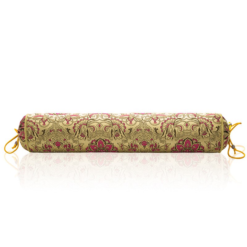 Oreiller en soie de style chinois | cassia, oreiller cylindrique cervical de santé, été cool, oreiller en soie de glace, coussin rempli de plantes: Jaune