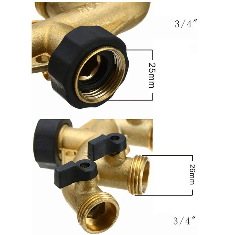 Rask 3/4 &quot; 2/4 -veis rote hageslange splitter y-type vannkran koblingsfordeler til utendørs kran og kran