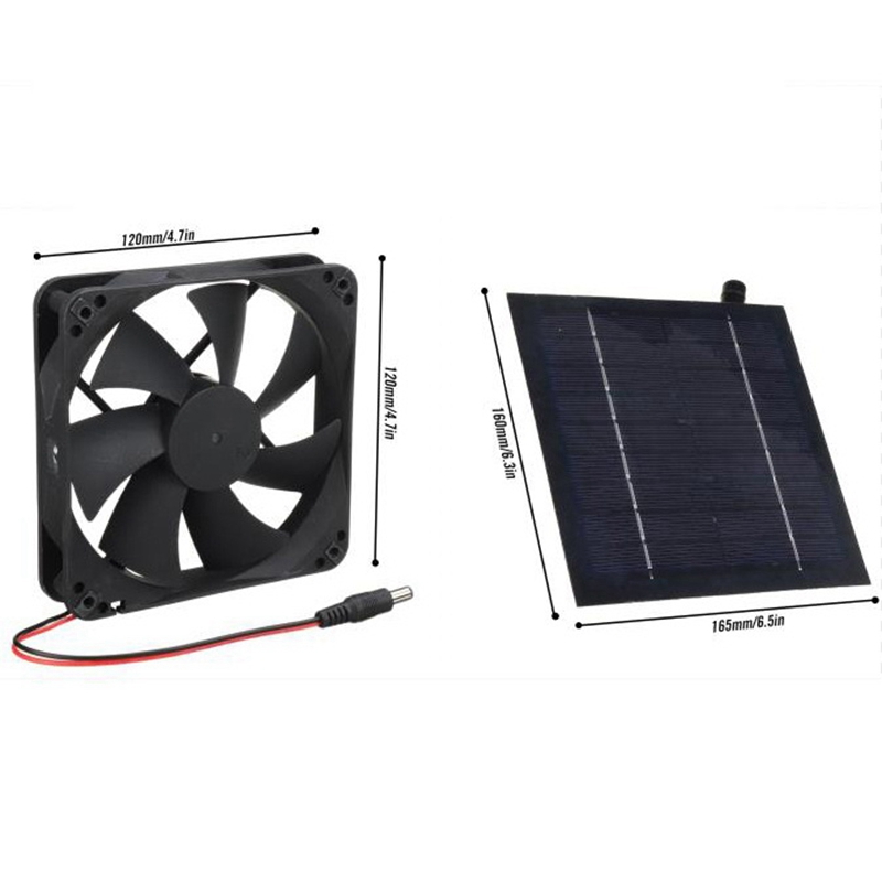 10W 12V słoneczny ekstraktor powietrza, zasilany energią słoneczną Mini wentylator do szklarni, psa, kurczaka, domu, Rv