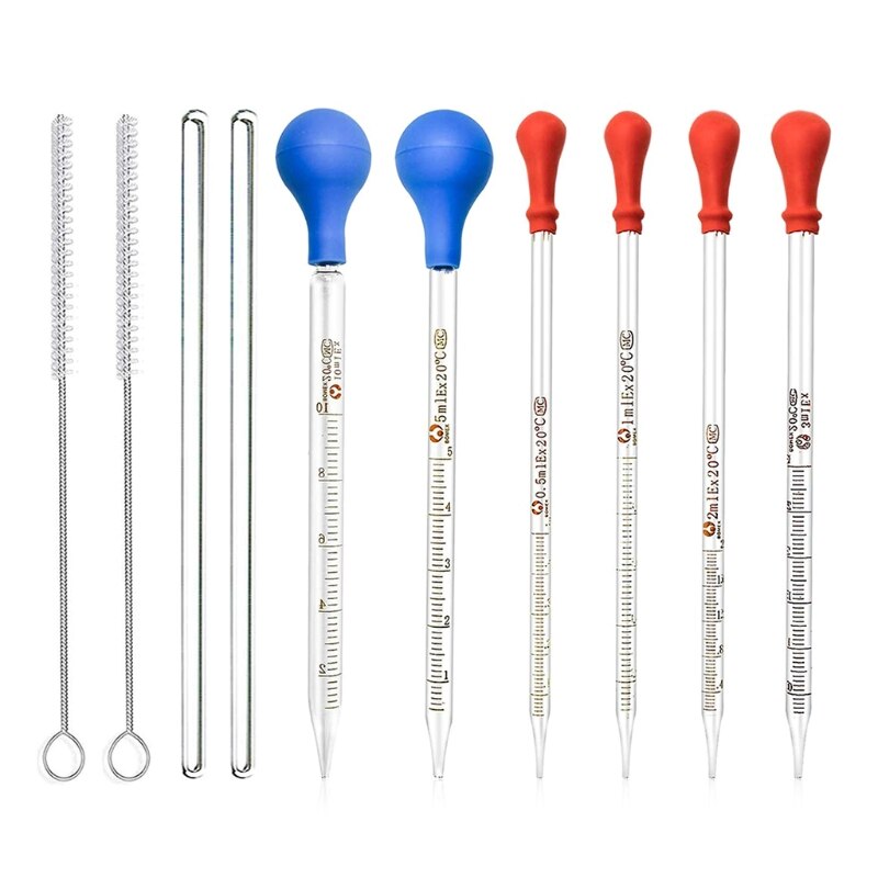 Glass Pipettes Graduated Cylinder Set Glass Graduated Dropper Pipette Glass Graduated Cylinder w/ Glass Rod 85DD