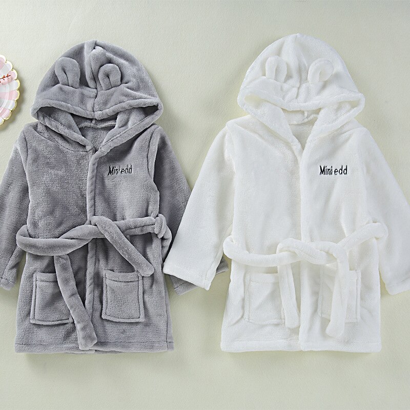 Peuter Kids Baby Solid Badjas Katoen Pluche Capuchon Badjas Handdoek Pyjama Baby Badjas Kids Baby Jongens Meisjes Nachtjapon