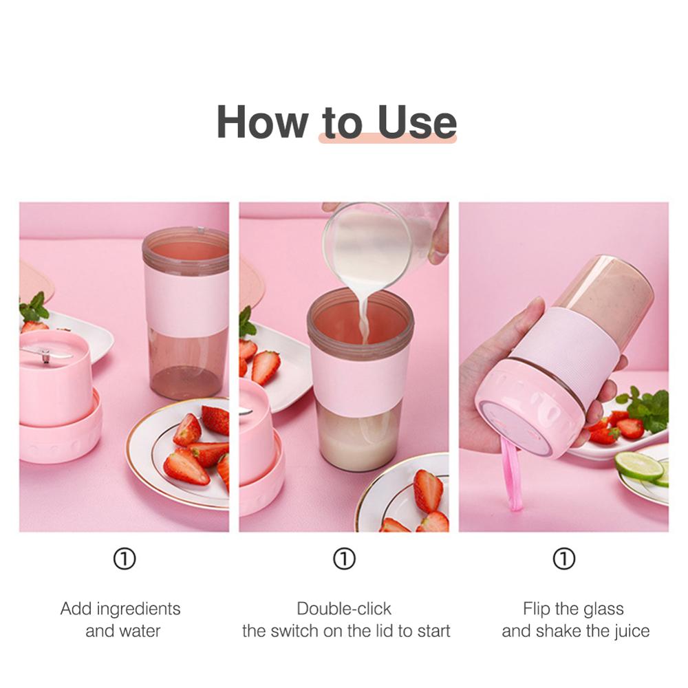 300 Ml Draagbare Juicer Elektrische Usb Oplaadbare Smoothie Blender Machine Mixer Mini Sap Cup Maker Snelle Blenders Keukenmachine