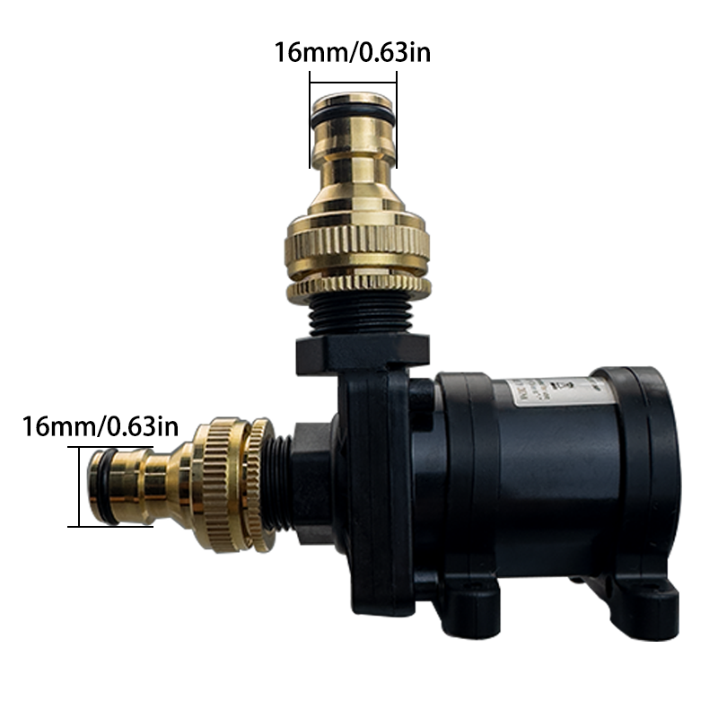 Water Pump 12V High Pressure Ultra Quiet Solar DC 24V Lift 7M 900L/H Brushless Motor Submersible Water Pumps Quick Break Joint: Gold / 6V