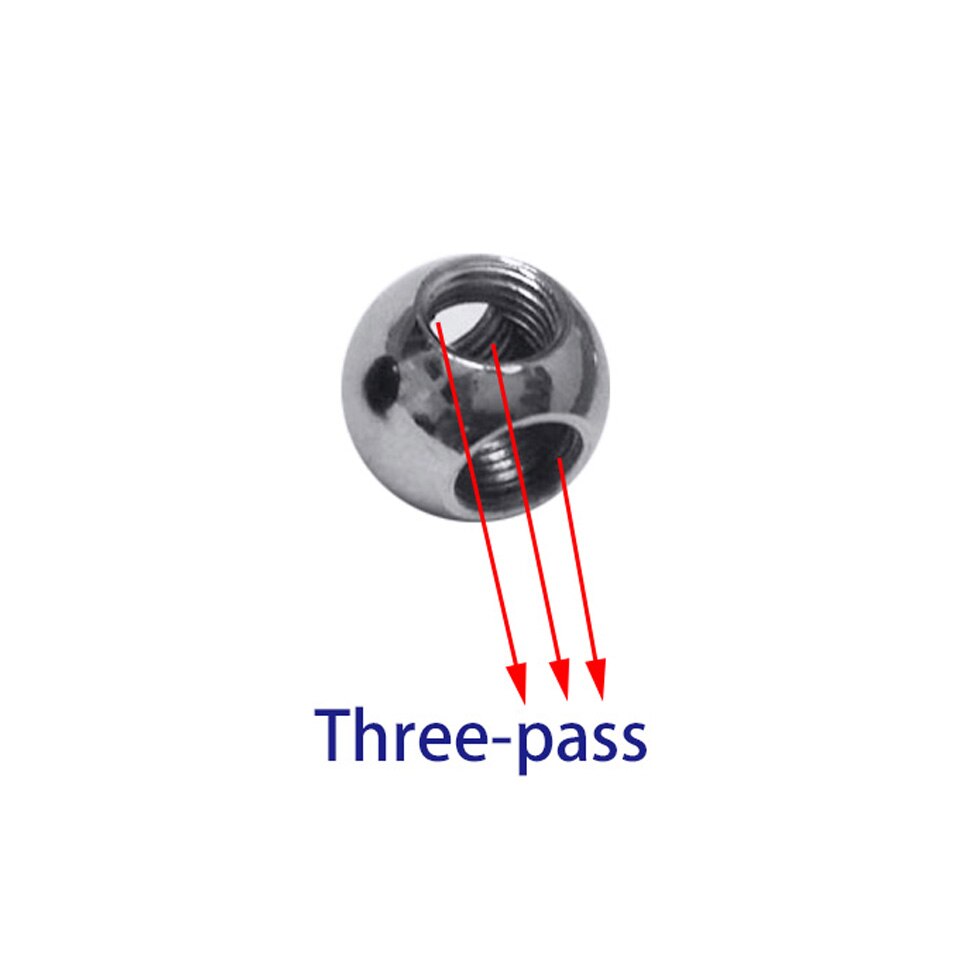 2pcs Internal tooth M10 ball adapter single-pass two-pass three-pass chrome round decorative bald nut dental tube plug