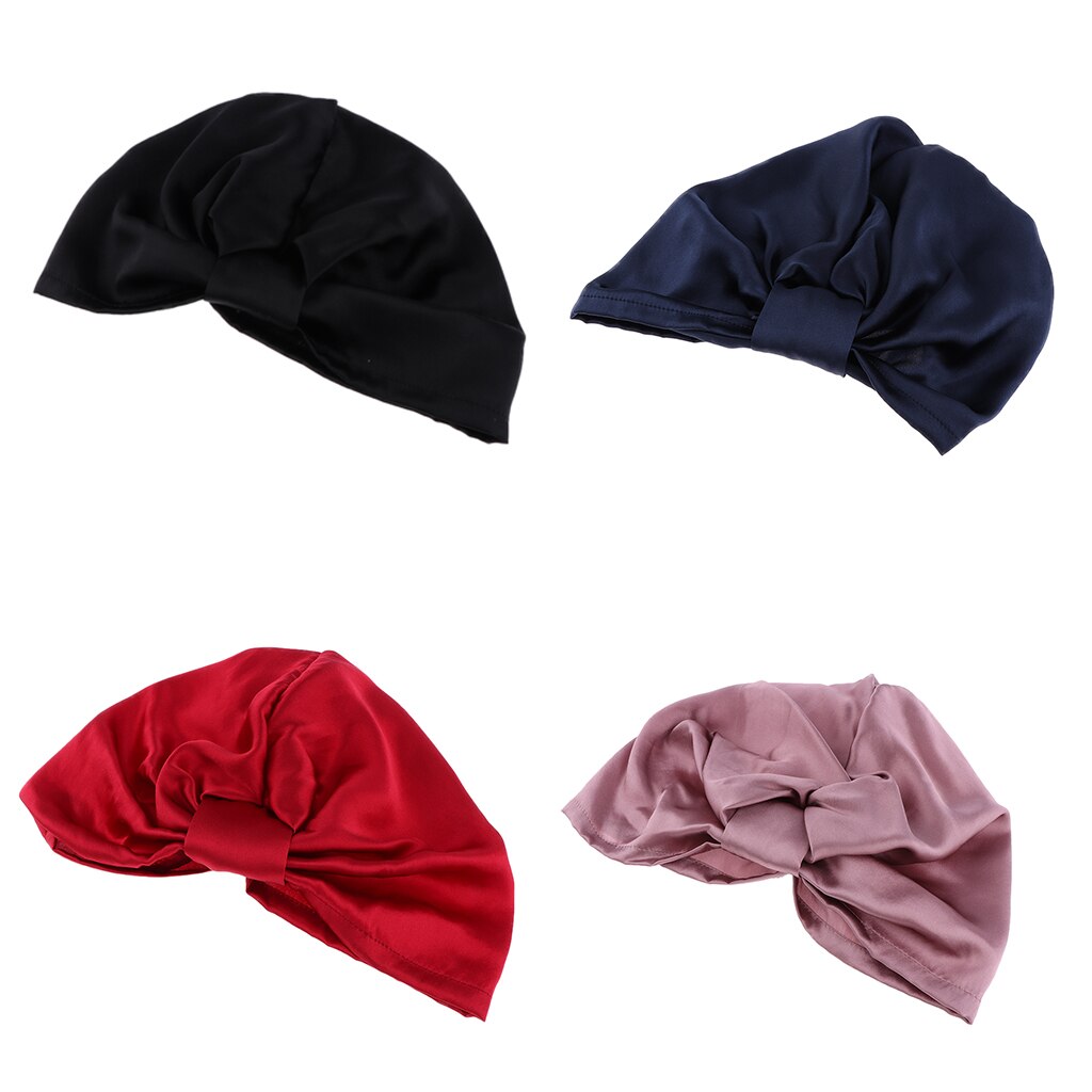 Silk Sleep Hat Wraps Night Cap Hair Care Bonnet Womens Hat