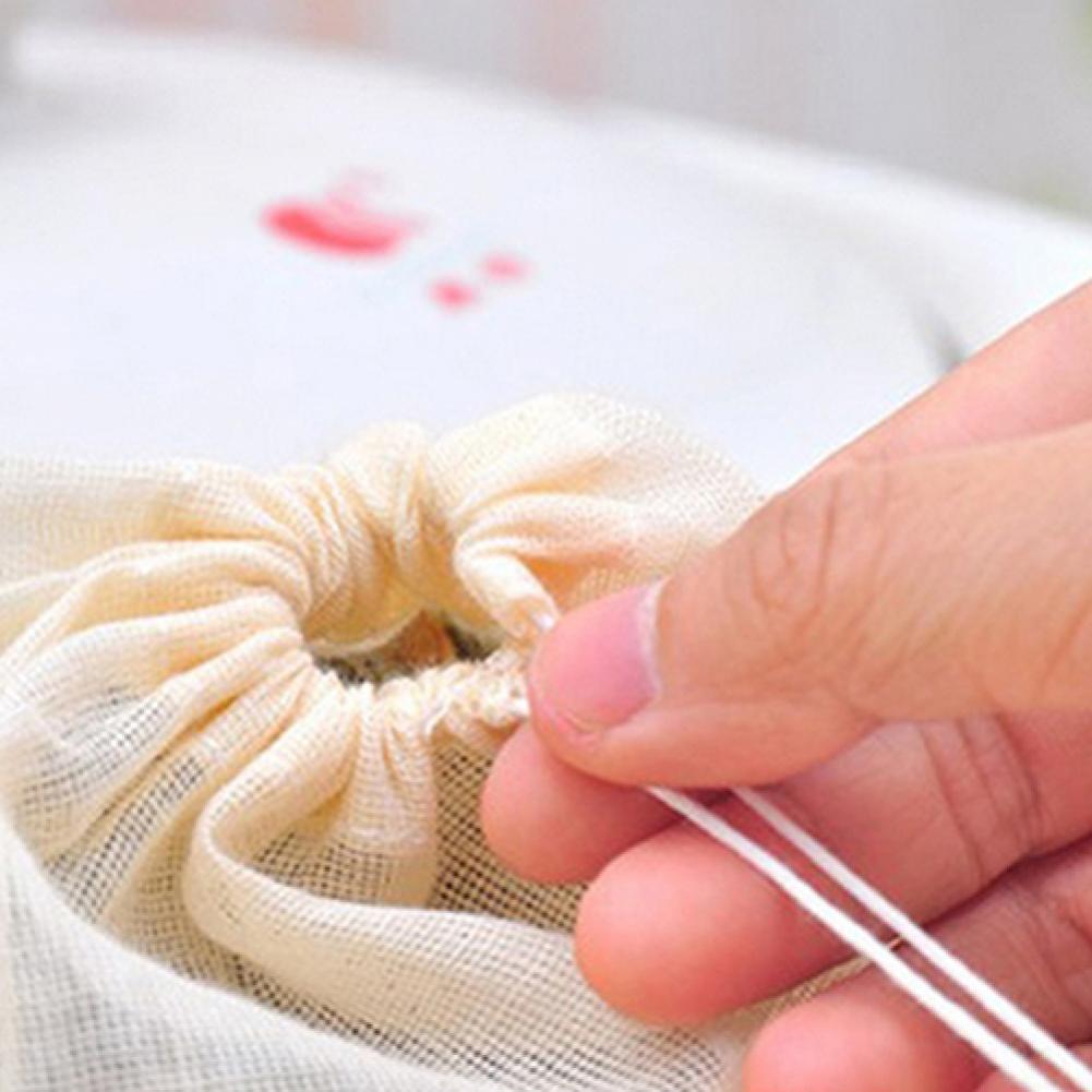 10Pcs Grote Theezakjes 8X10Cm Katoen Mousseline Trekkoord Herbruikbare Tassen Voor Zeep Kruiden Thee Lege Filter Zakken voor Koken Keuken Gereedschap