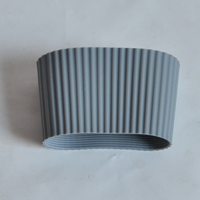 5 stks/partij 6 cm hoogte verticale rib siliconen mouwen voor mok, partij cup mouwen band, recyclebaar isolatie cup cover plumyl: Dark Gray
