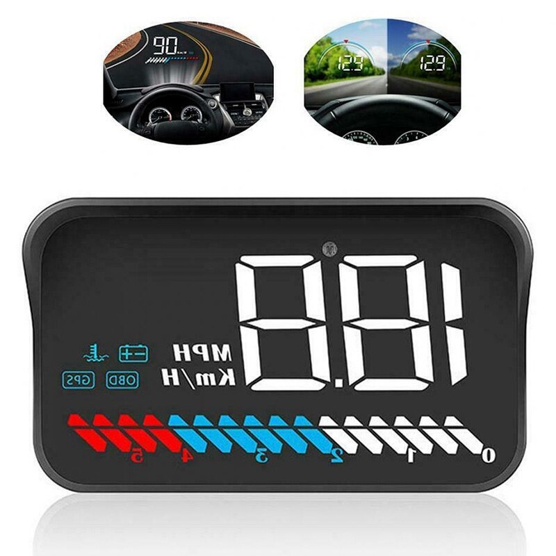 Car Universal HUD Head Up Display OBD II/GPS Interface,Vehicle Speed MPH Overspeed Warning System