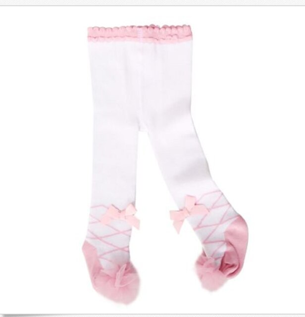 Baby Tights Cotton Cute Lace Bows Baby Girl Tights Clothes Winter Newborn 0-24M Girls Pantyhose Meisje bébé fille Menina Collant: pink lace / 24M